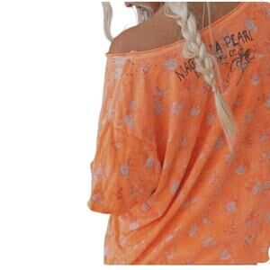 Magnolia Pearl Nectar Floral Boyfriend Tee Vitamin C Orange OS Artisan Grunge
